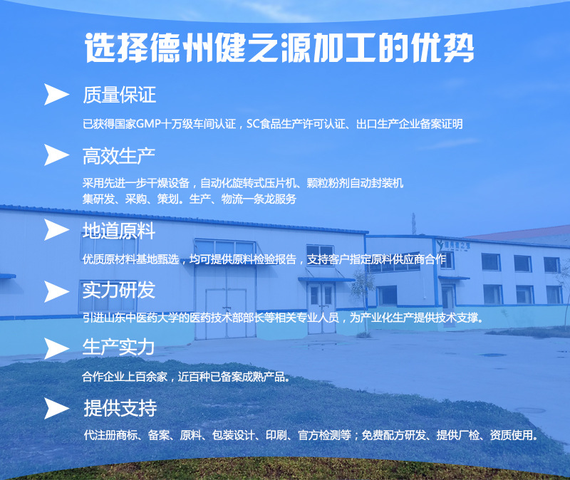固體飲料代加工的生產流程：   第一步：試樣生產：原料入庫檢驗→試樣。化驗合格后進入大貨生產。  第二步：大貨生產：原料入庫檢驗→原輔料稱量配料→制軟材→造?！婵尽！鷫浩鷥韧獍b→檢驗→入庫→發(fā)貨
